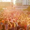 crowd of young people at music street festival in berlin