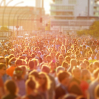 crowd of young people at music street festival in berlin